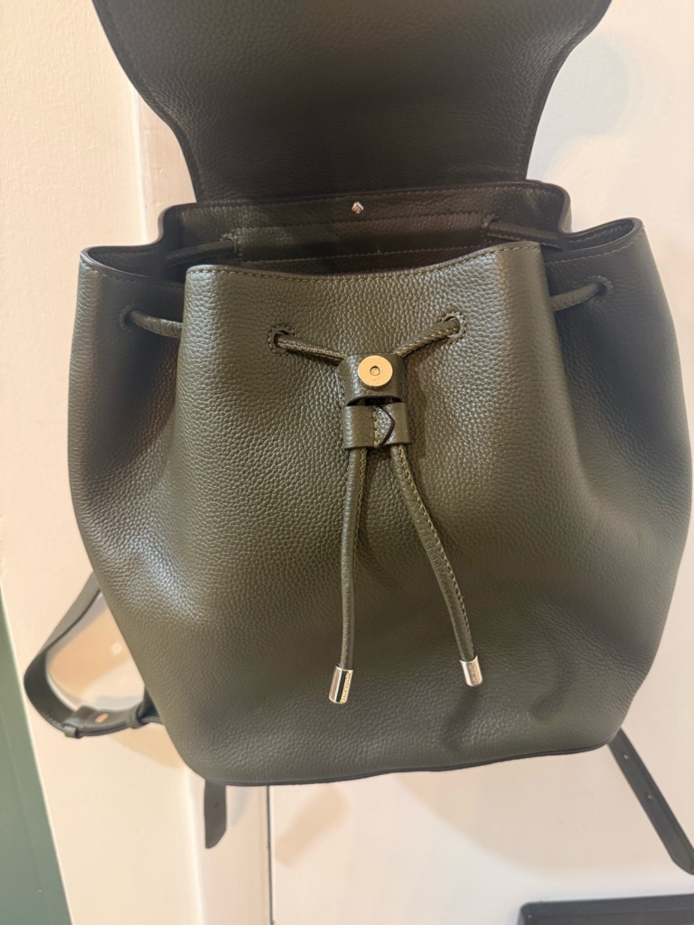 KATE SPADE Olive Green Pebbled Leather Backpack - Picture 2 of 6
